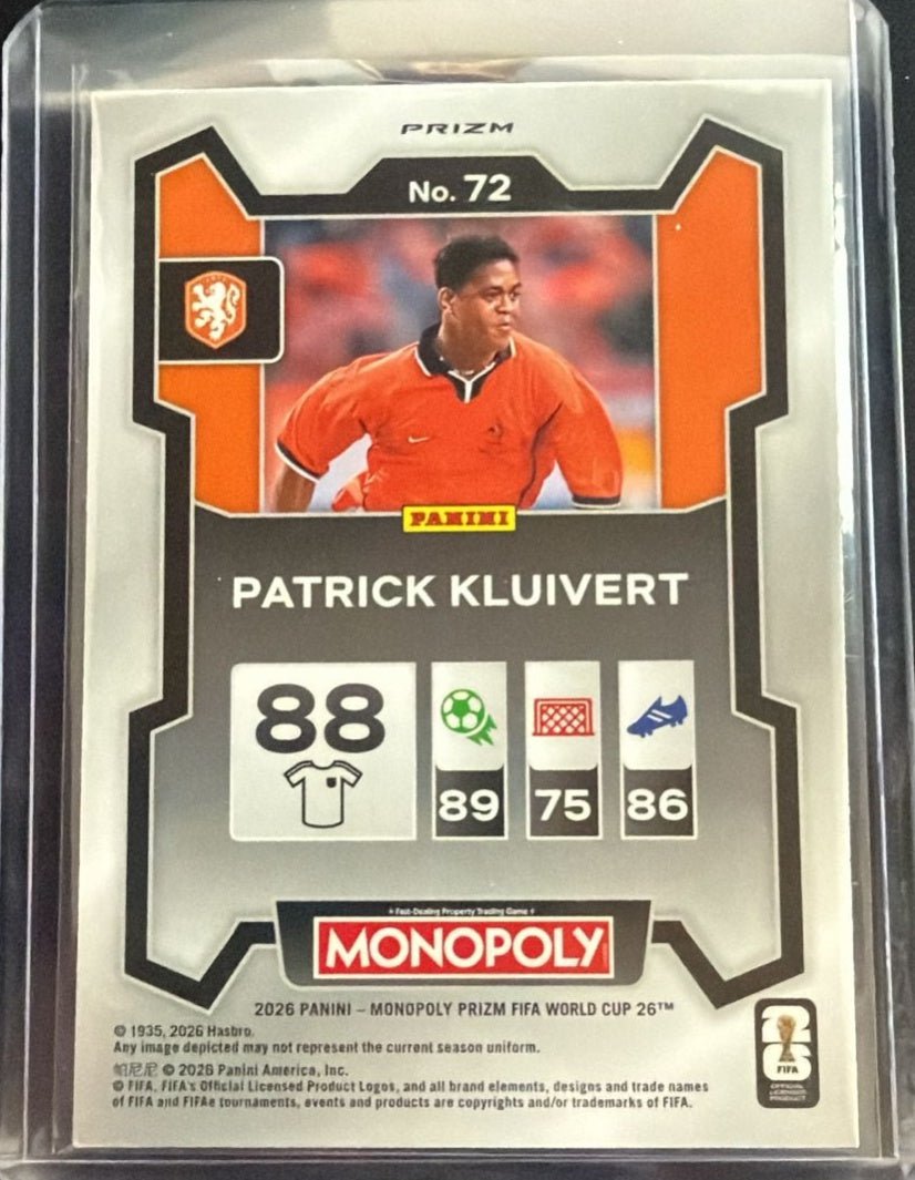 2026 Panini Prizm Monopoly FIFA World Cup Patrick Kluivert 72 Red by House Of Cards on MYNTED