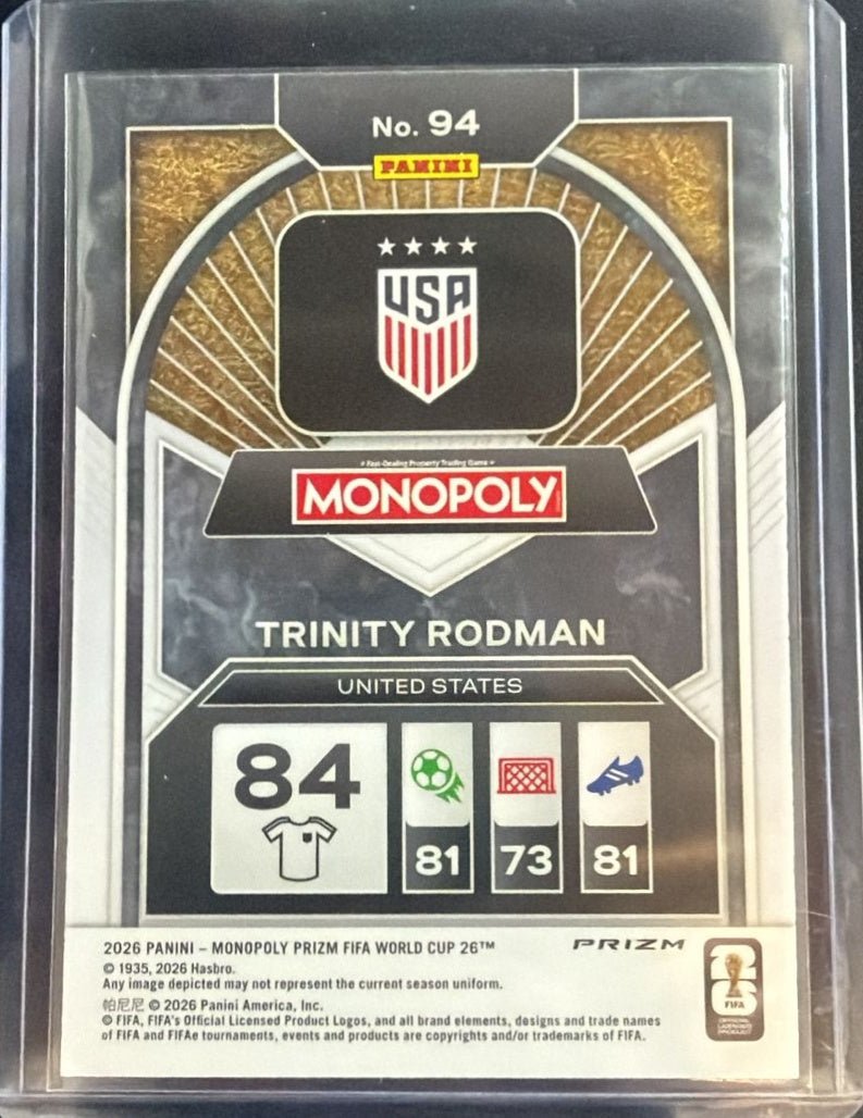 2026 Panini Prizm Monopoly FIFA World Cup Trinity Rodman 94 Green Wave by House Of Cards on MYNTED