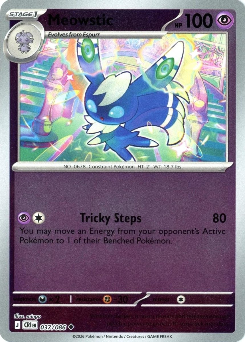 2026 Pokémon TCG Meowstic 037/086 Chaos Rising Reverse Holo Uncommon by Depoga Arts on MYNTED