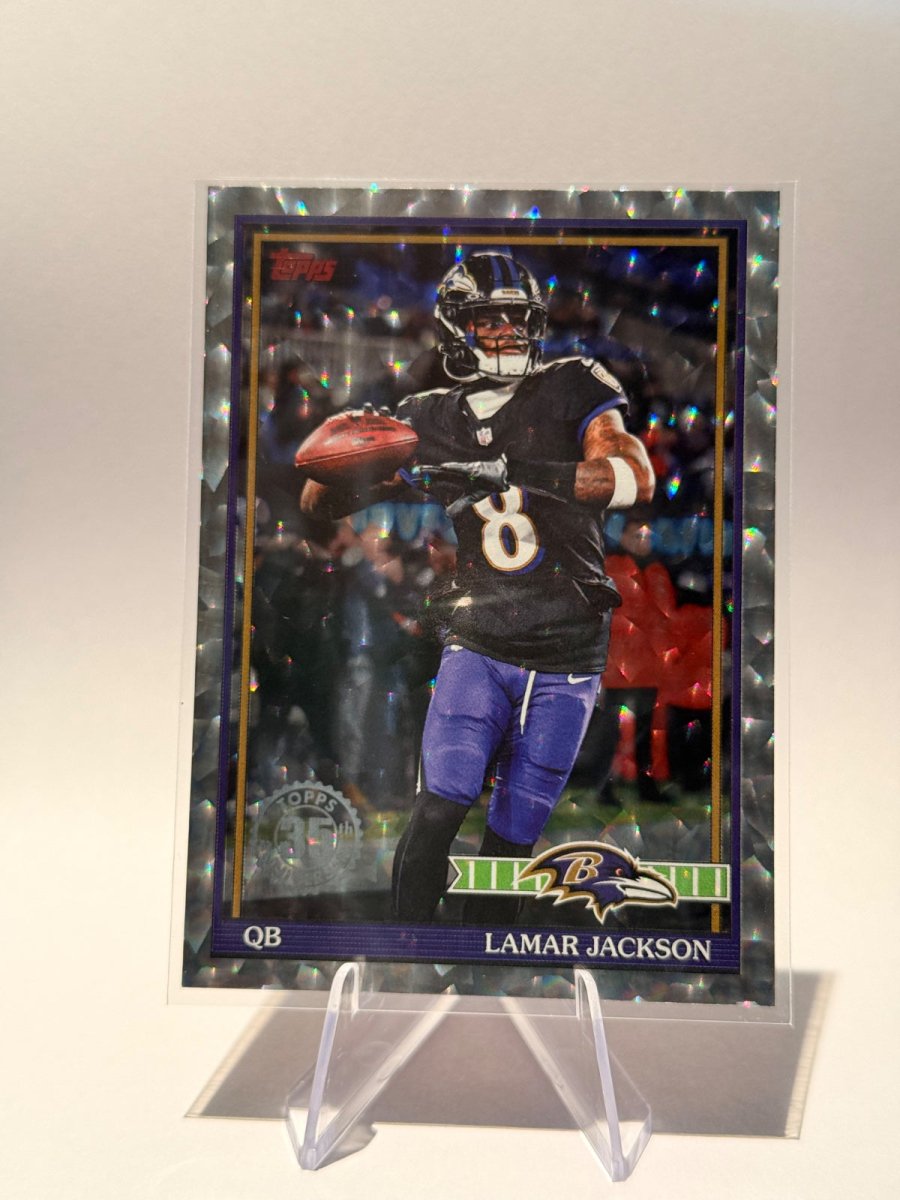 2026 Topps Lamar Jackson #91TF-7 – 35th Anniversary Crackle Foil – Baltimore Ravens by BOCASU on MYNTED