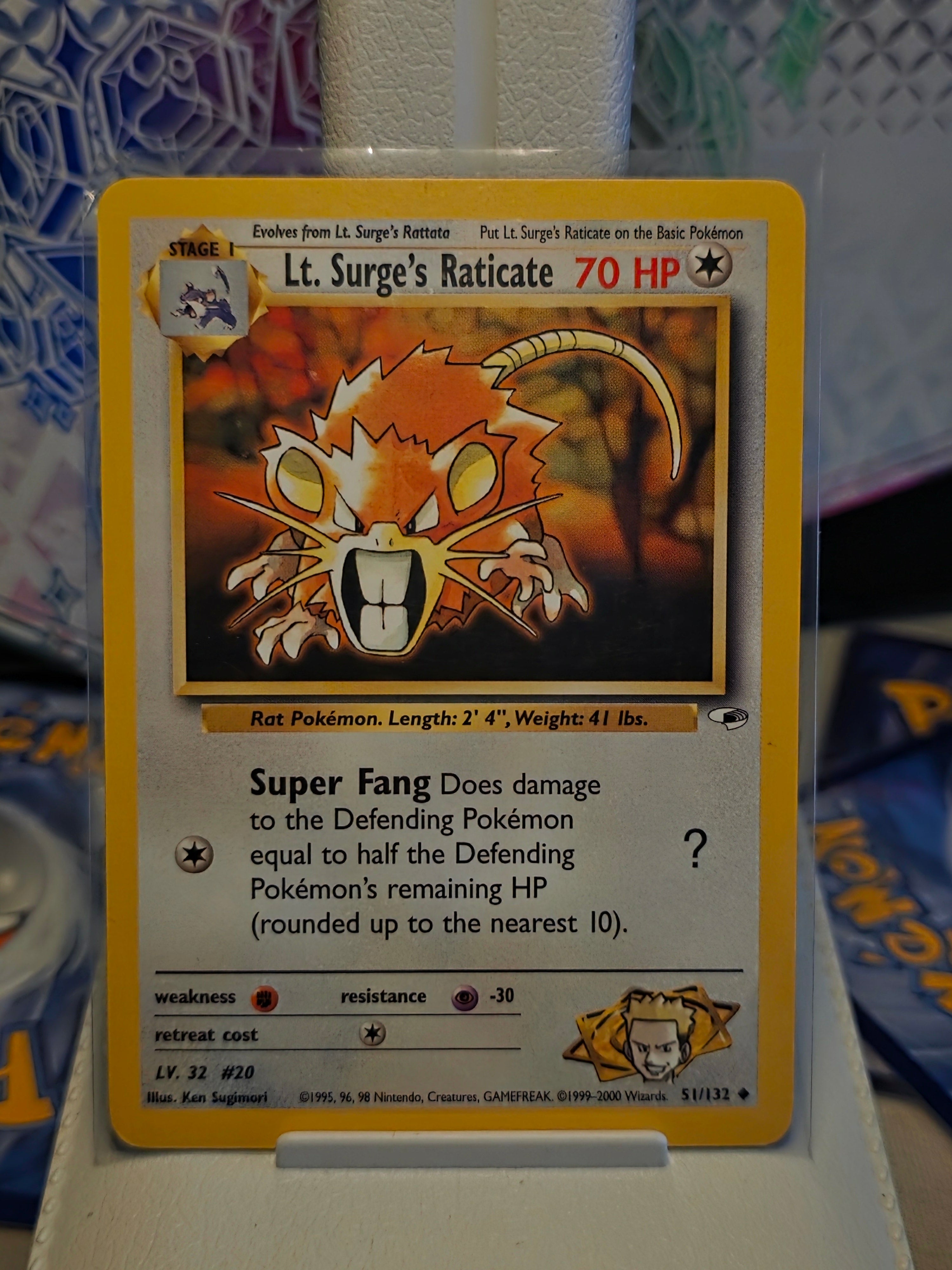 Lt. Surge's Raticate 51/132 - Gym Heroes