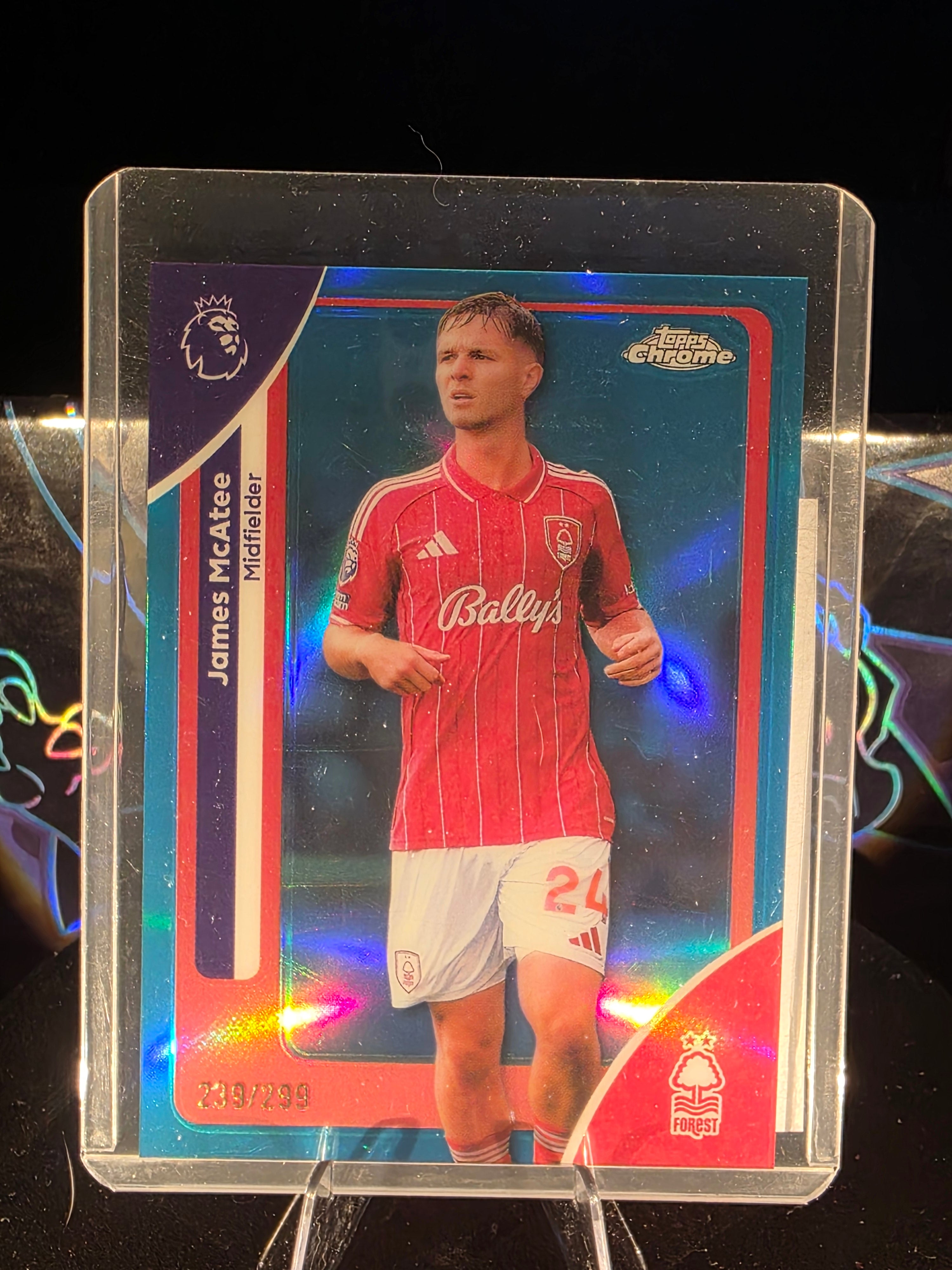 James McAtee 2025-26 Topps Chrome Premier League Teal Refractor