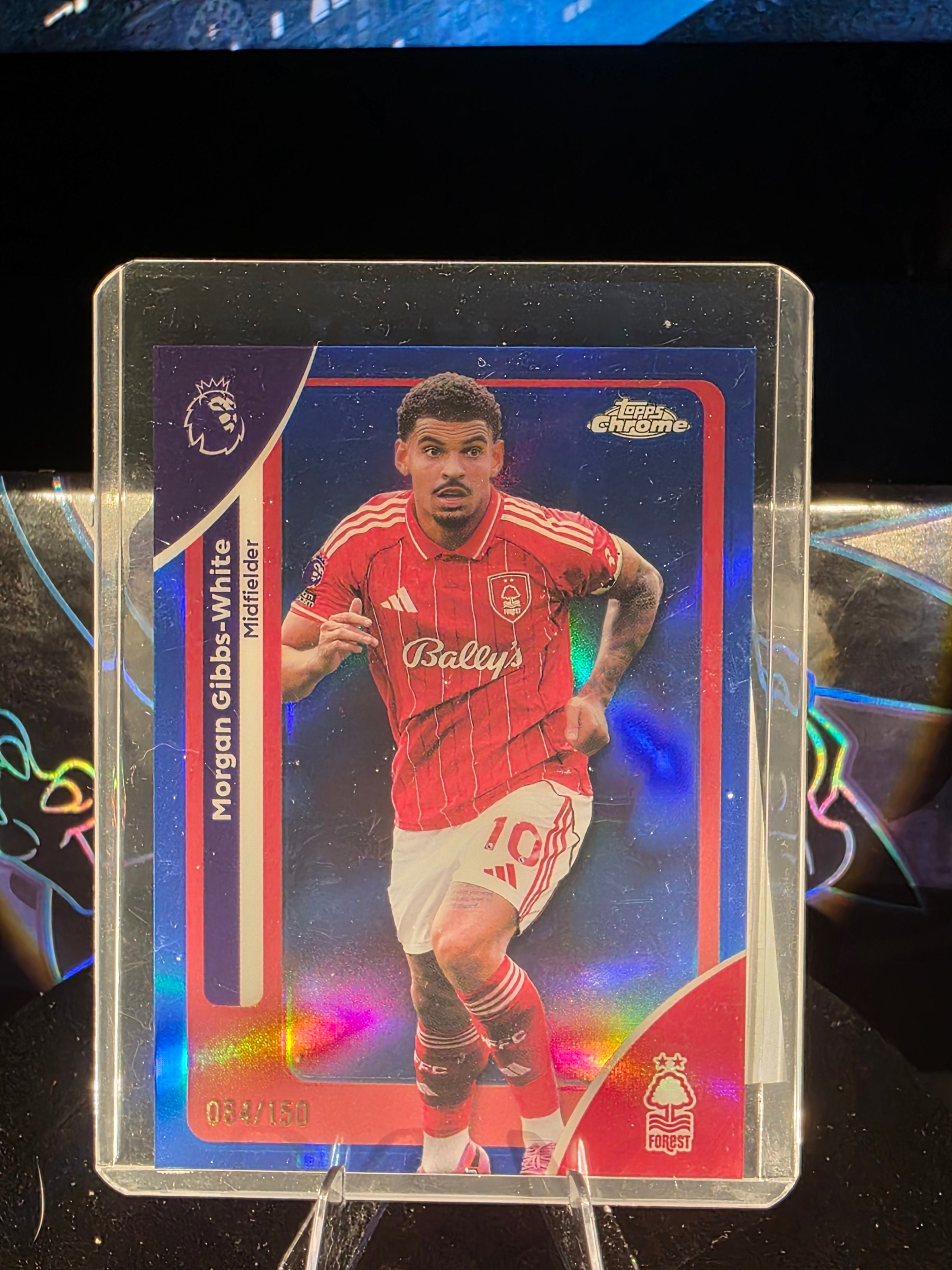 Morgan Gibbs-White 2025-26 Topps Chrome Premier League Blue Base