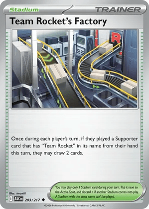 203/217 Team Rocket's Factory - Reverse Holo - Ascended Heroes by Poké Zen DXB on MYNTED