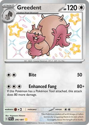 206/091 Greedent - Paldean Fates by Poké Zen DXB on MYNTED