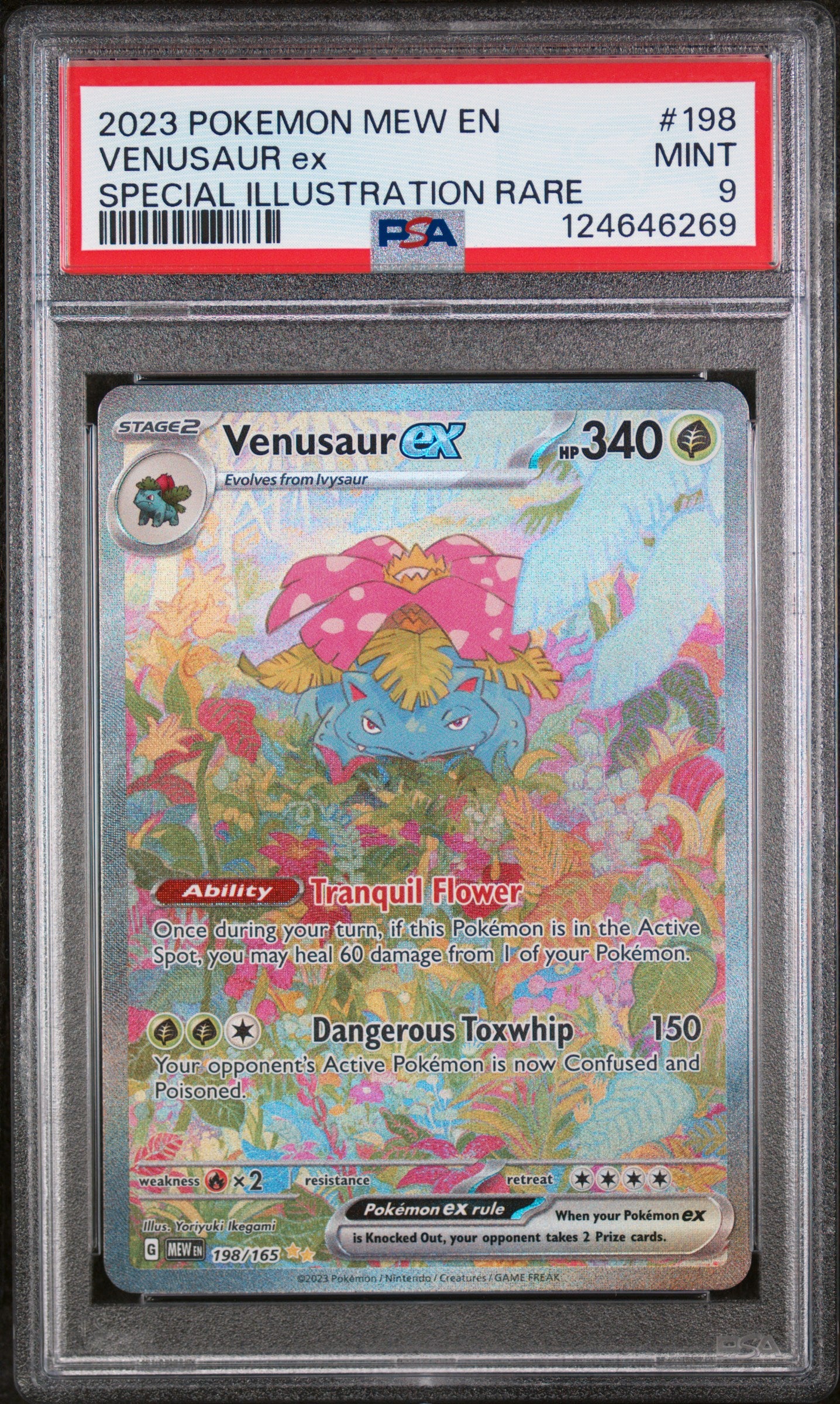 2023 POKEMON MEW EN-151 #198 VENUSAUR ex SPECIAL ILLUSTRATION RARE - PSA 9