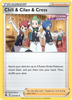 227/264 Chili & Cilan & Cress - Reverse Holo - Fusion Strike by Poké Zen DXB on MYNTED