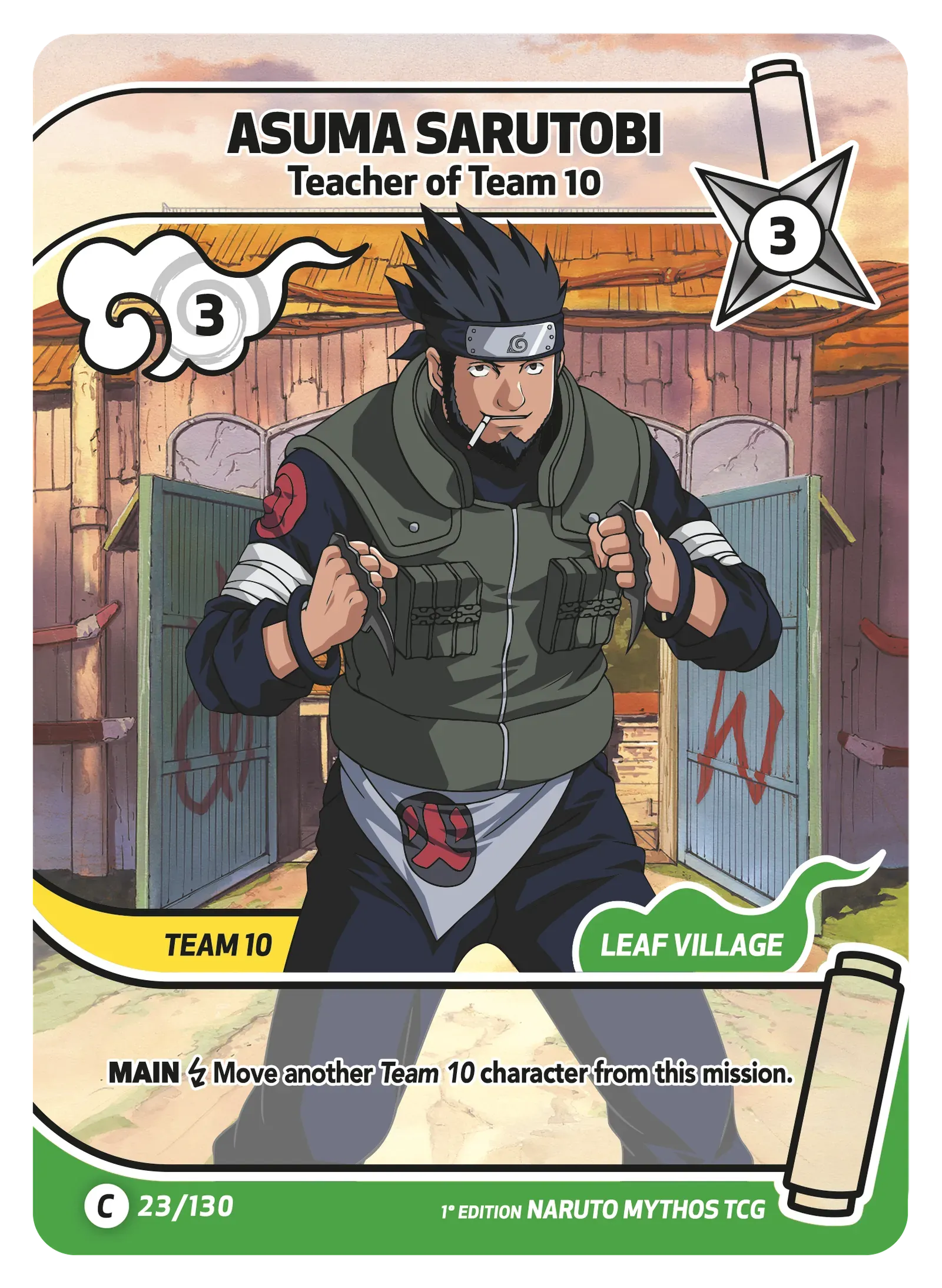 Mythos Naruto Konoha Shido 1st Edition : Asuma Sarutobi Teacher of Team 10 023C-Holo