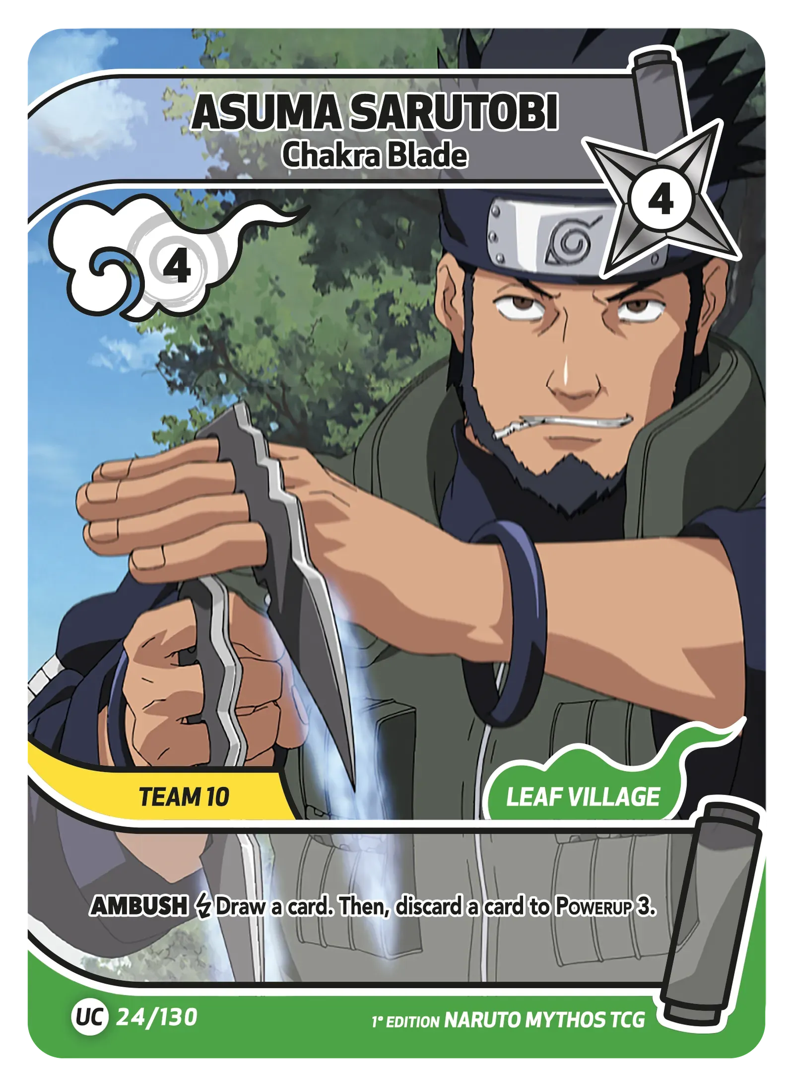 Mythos Naruto Konoha Shido 1st Edition : Asuma Sarutobi Chakra Blade 024UC-Holo
