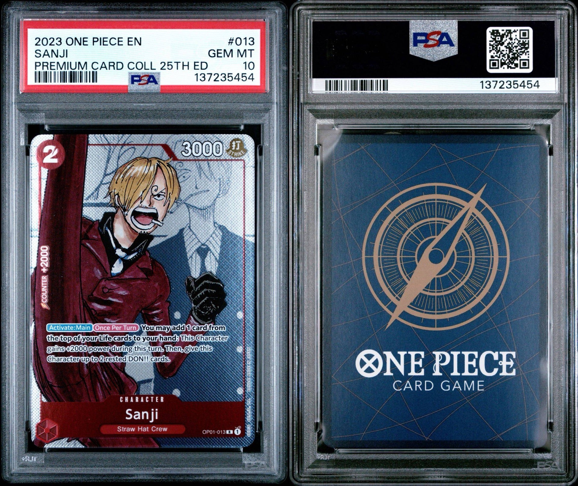 2023 One Piece Premium Card Collection 25th Edition Sanji - PSA 10
