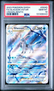2023 POKEMON SWORD AND SHIELD CROWN ZENITH #GG40 FA/GLACEON VSTAR CROWN ZENITH - PSA GEM MINT 10
