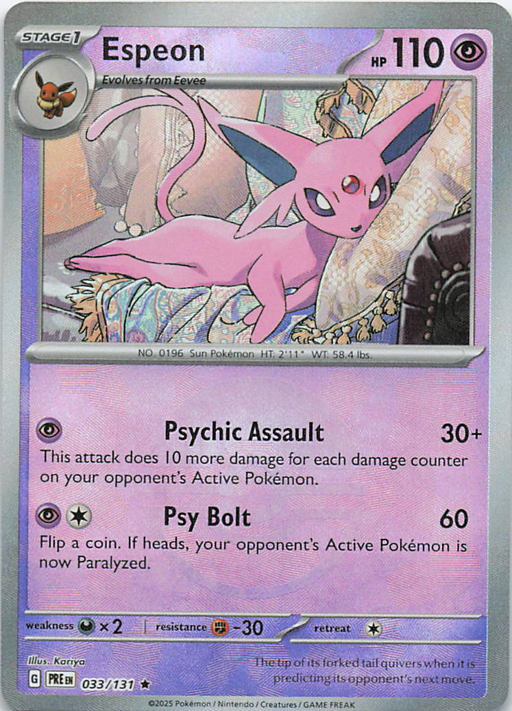 Espeon (Poke Ball Pattern) Prismatic Evolutions Rare 033/131
