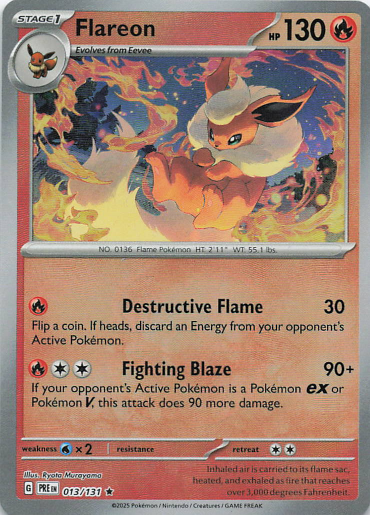 Flareon (Master Ball Pattern) Prismatic Evolutions Rare 013/131