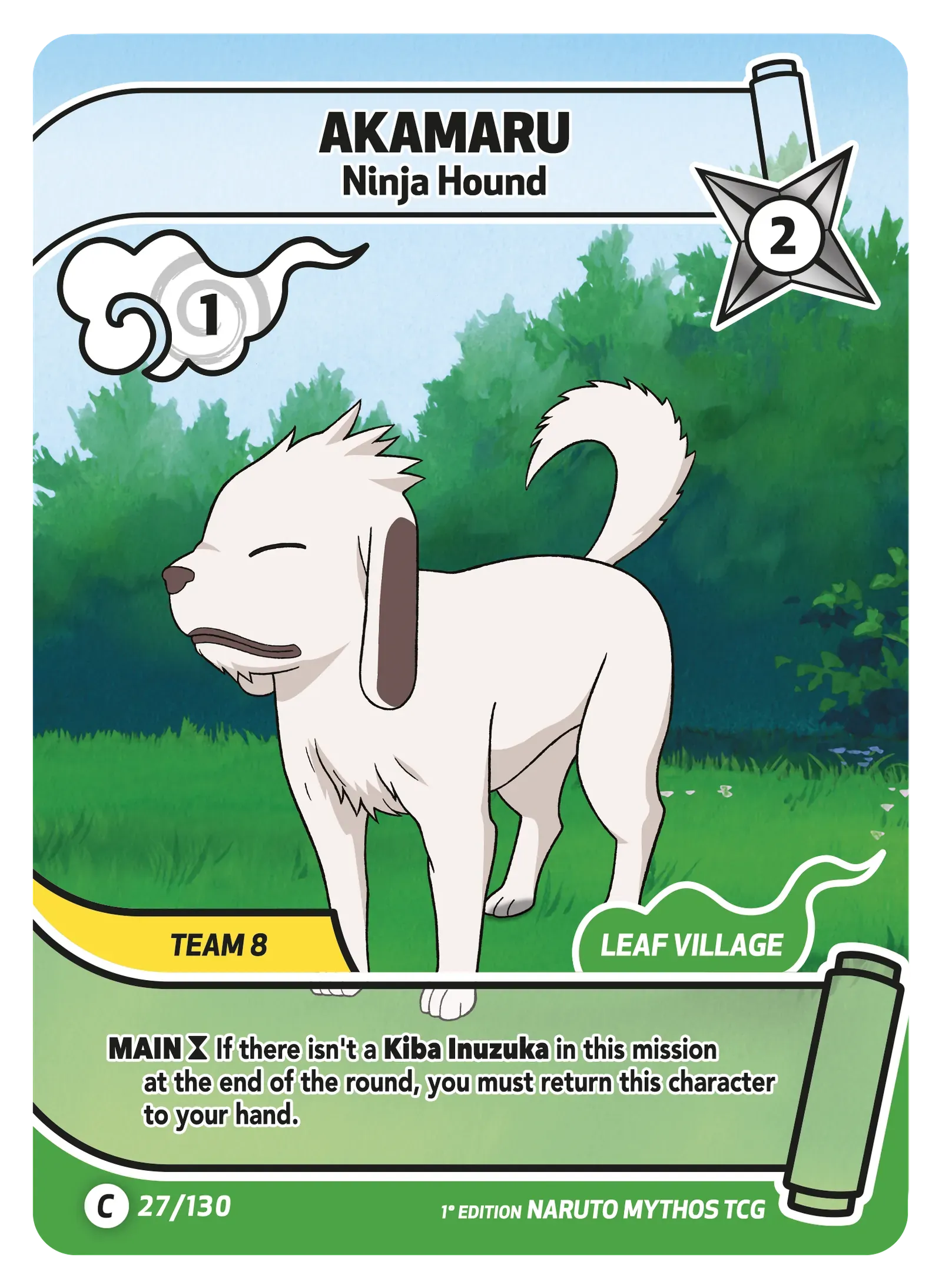 Mythos Naruto Konoha Shido 1st Edition : Akamaru Ninja Hound 027C-Holo