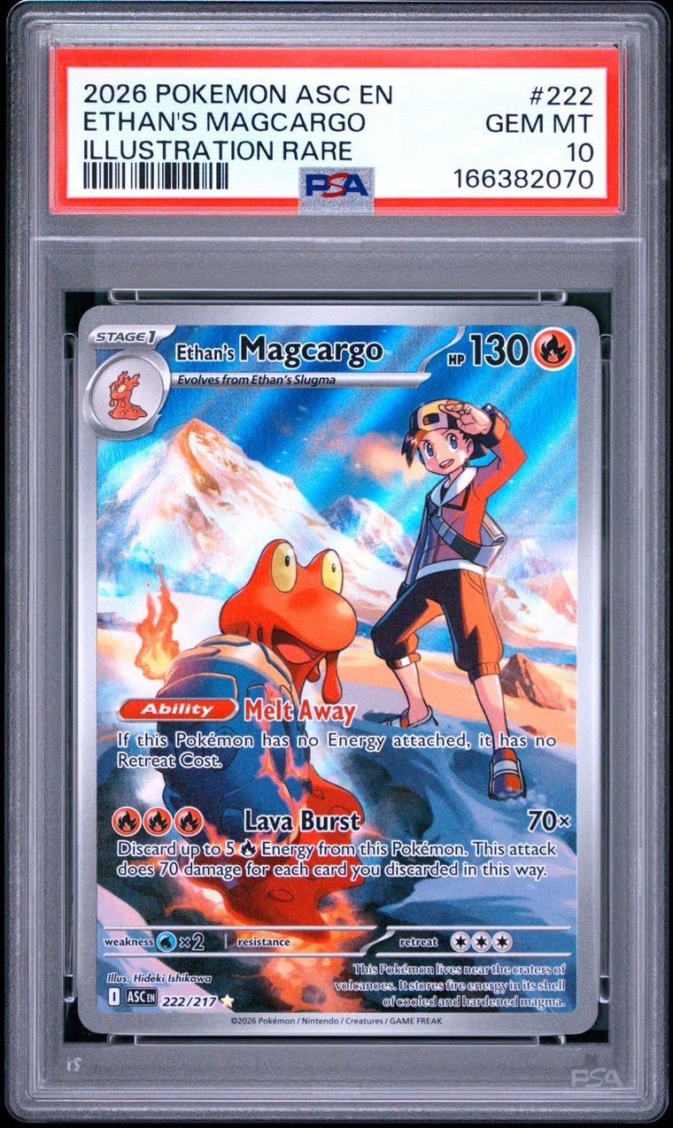 PSA 10 Ethan's Magcargo Ascended Heroes Illustration Rare 222/217