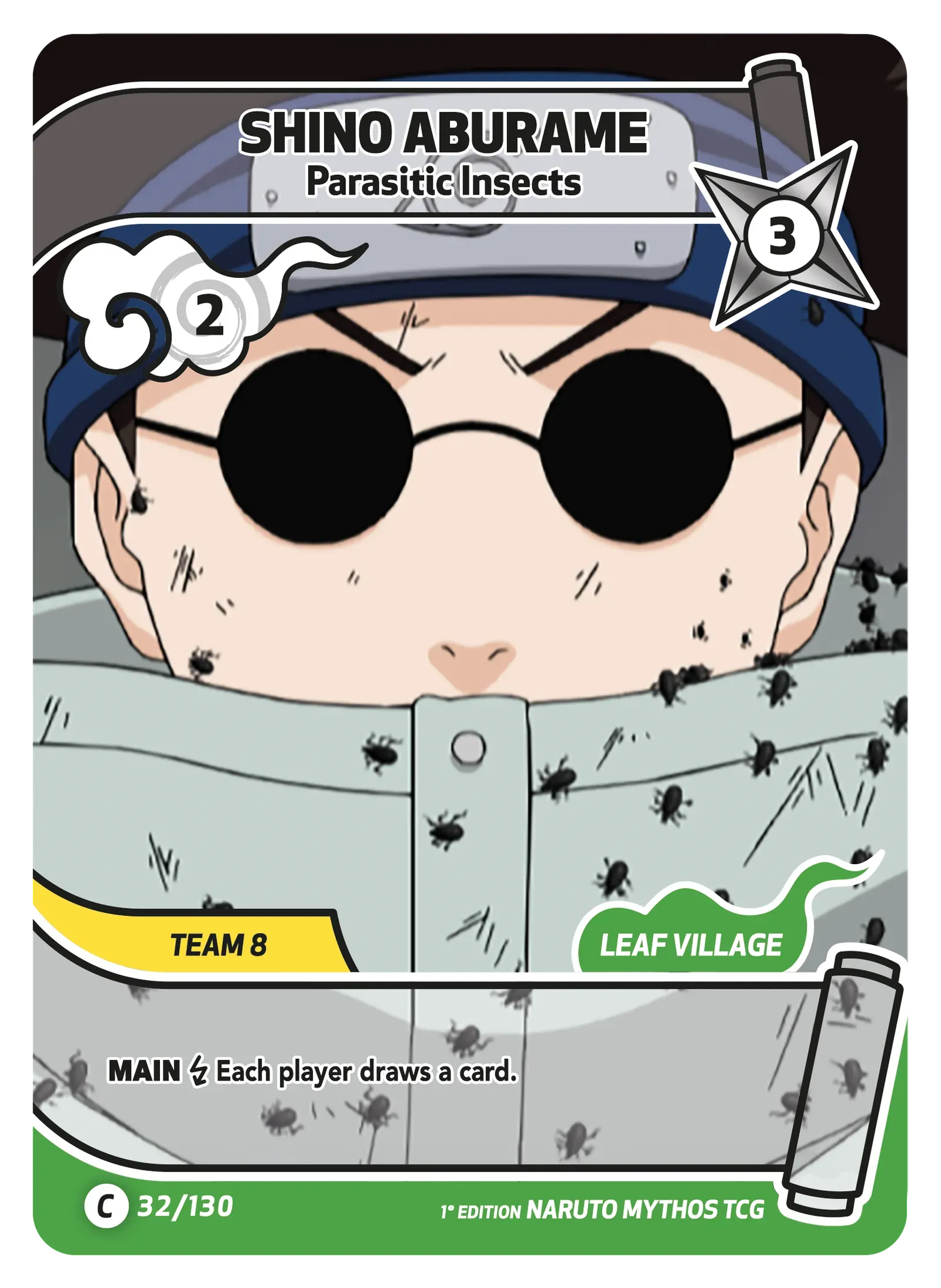 Mythos Naruto Konoha Shido 1st Edition : Shino Aburame Parasitic Insects 032C-Holo