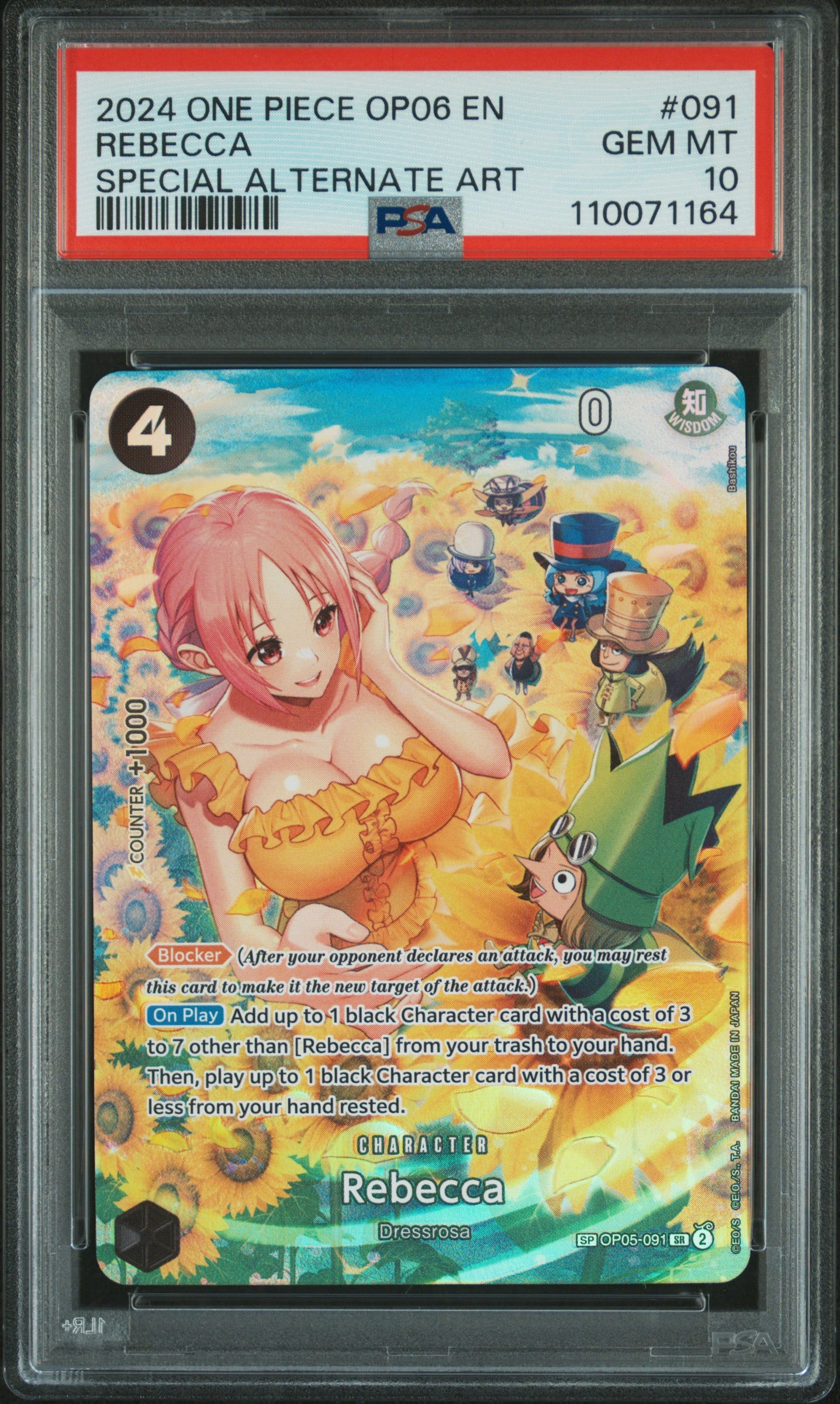 PSA 10 - One Piece - Rebecca - Special Alt Art (SP) - OP06