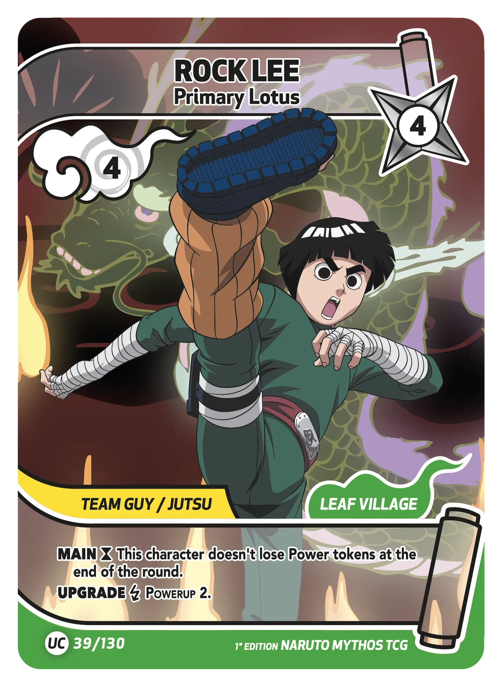Mythos Naruto Konoha Shido 1st Edition : Rock Lee Primary Lotus 039UC-Holo