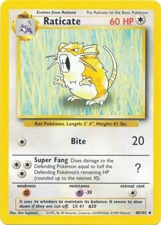 Raticate Base set (Unlimited) 40/102