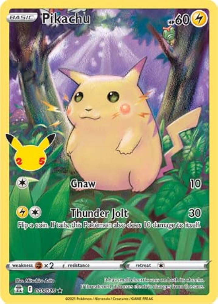 25th anniversary celebrations pikachu 005/025