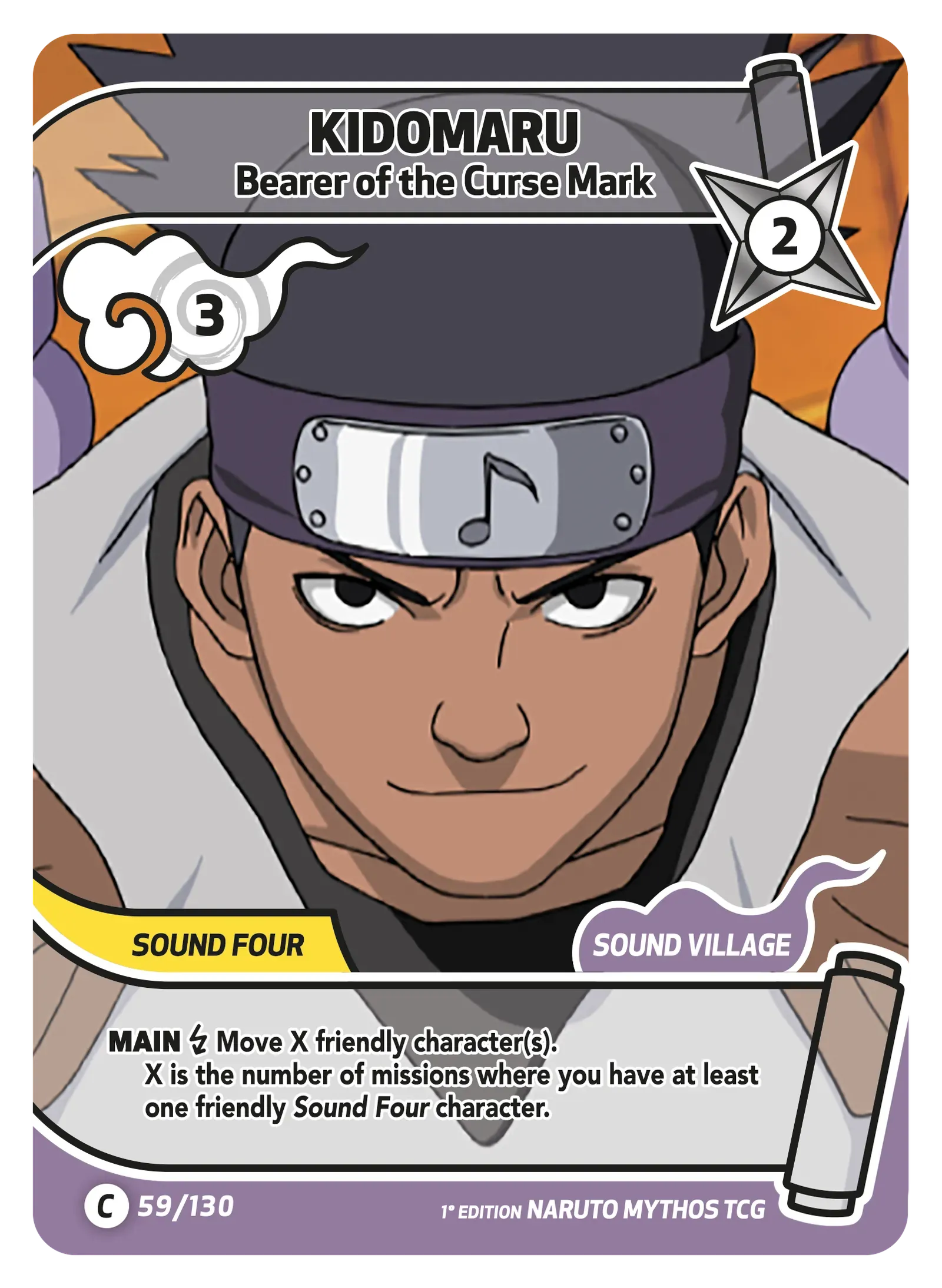 Mythos Naruto Konoha Shido 1st Edition : Kidomaru Bearer of the Curse Mark 059C-Holo