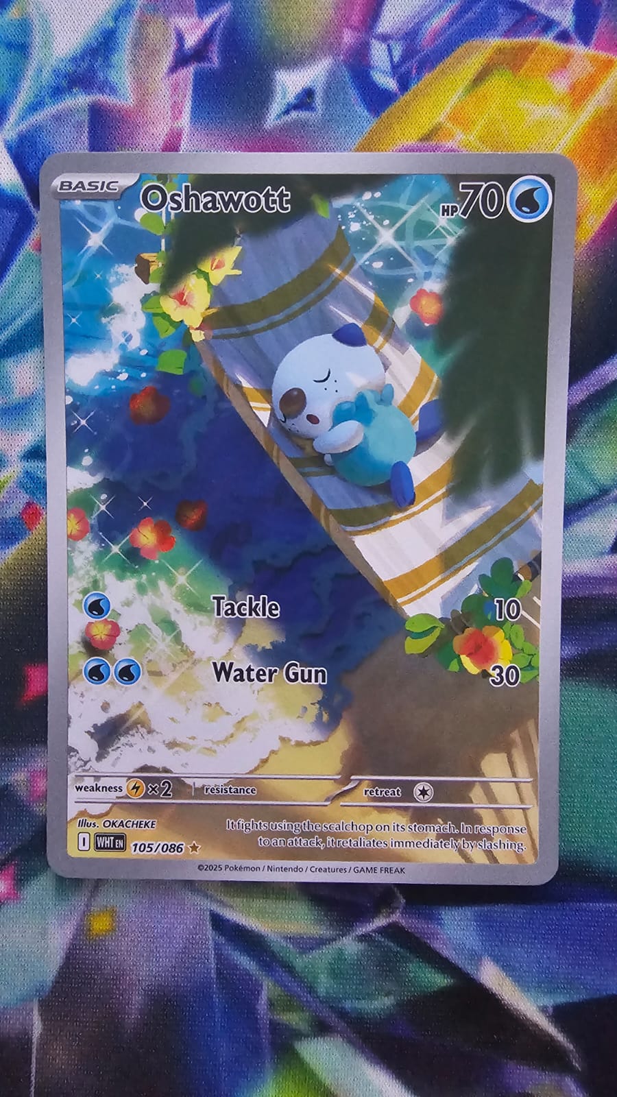 Oshawott 105/086 - White Flare - Illustration Rare