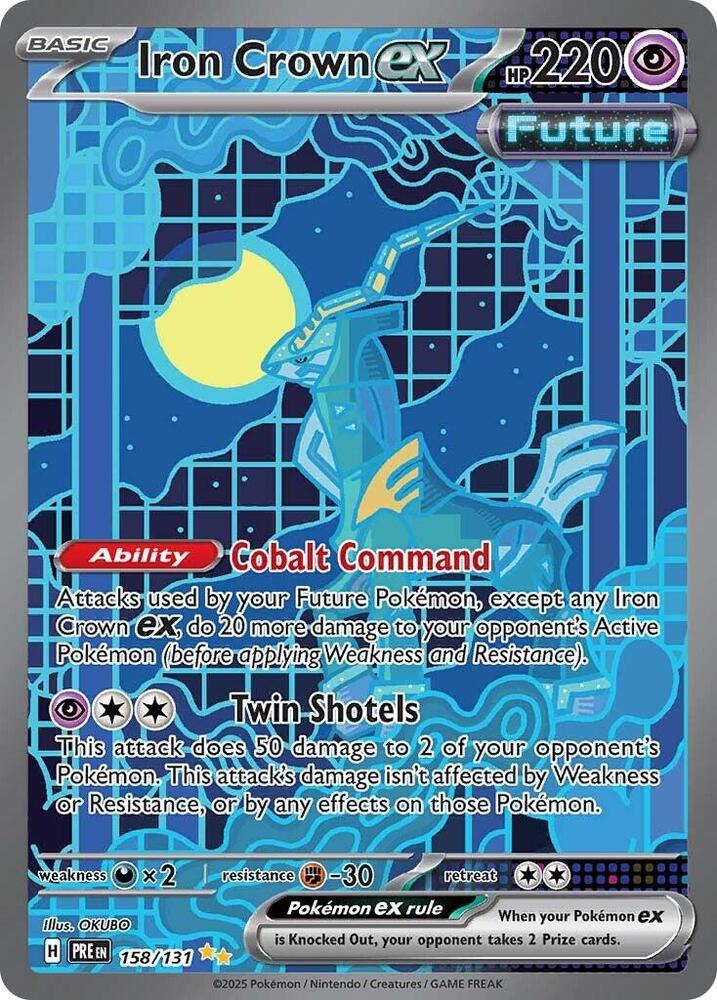 Pokemon PRE Prismatic Evolutions Iron Crown ex SIR Secret Illustration Rare