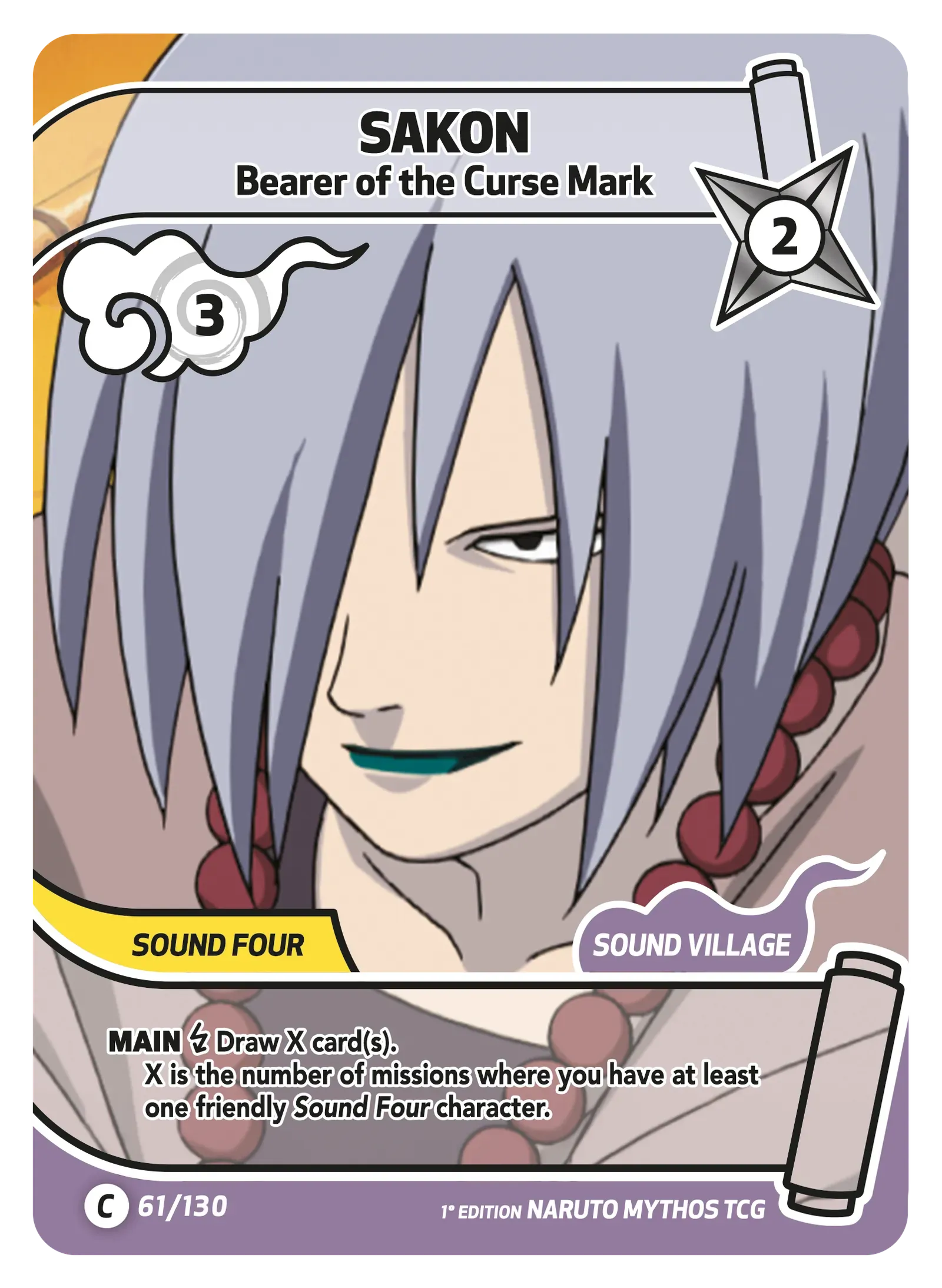 Mythos Naruto Konoha Shido 1st Edition : Sakon Bearer of the Curse Mark 061C-Holo