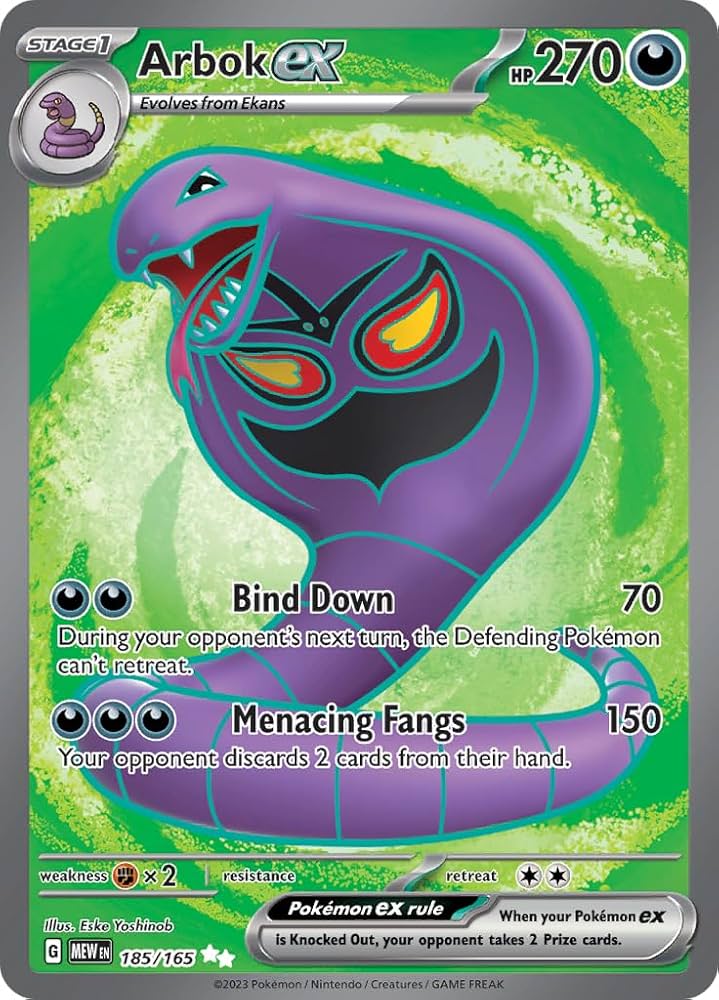arbok ex 151 full art 185/165