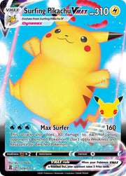 25th anniversary celebrations surfing pikachu vmax 009/025
