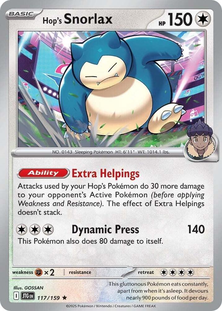 Hop's Snorlax 117 (JTG) Holofoil