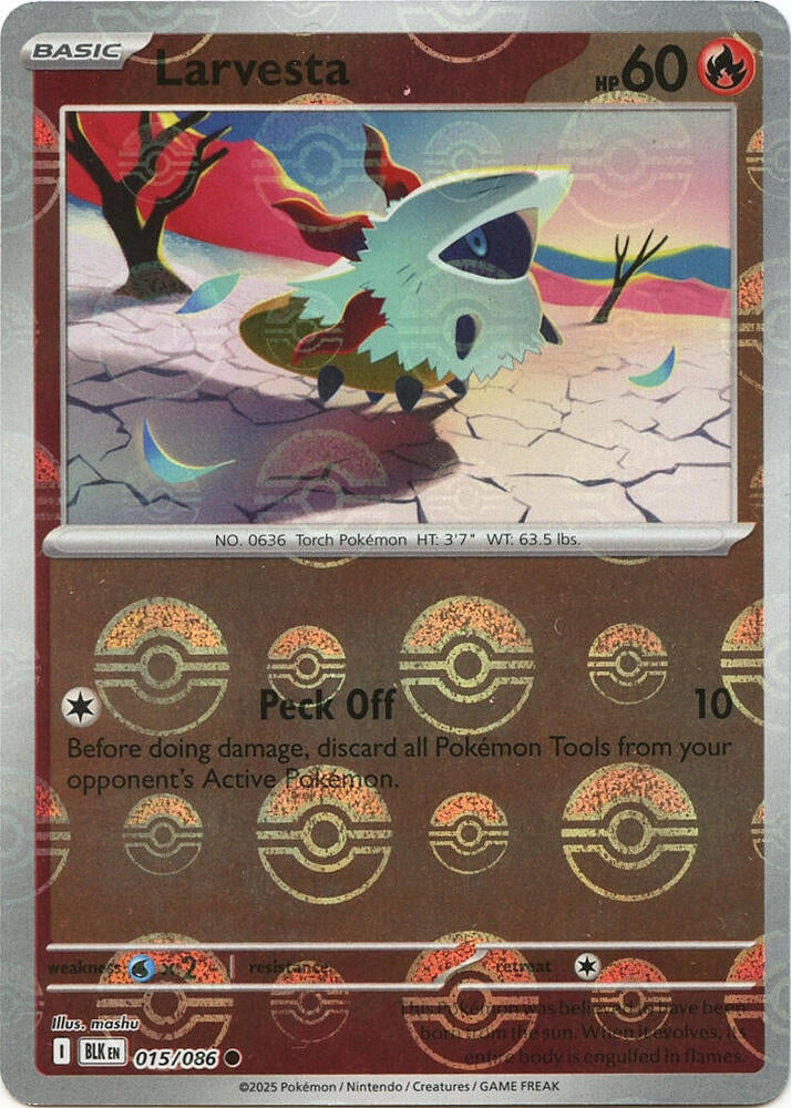 Larvesta 015/086 BLK Poke Ball Pattern