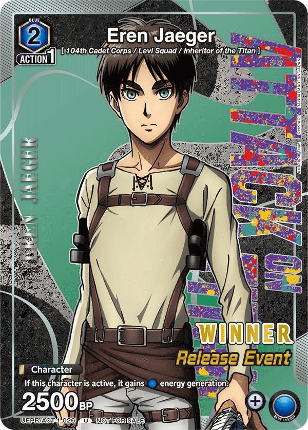 Union Arena -  Attack on Titan AOT - Eren Jaeger (Release Event Winner) - UE10BT: Attack on Titan Release Event Cards (UE10BT_RE)