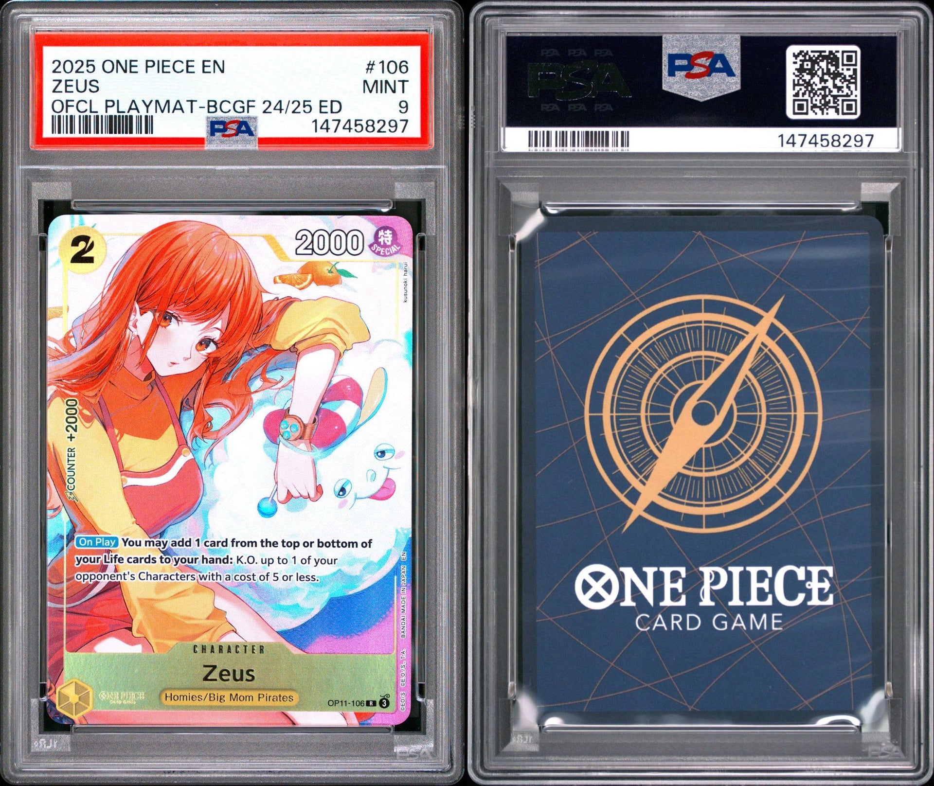 2025 One Piece Promos #106 Zeus Official Playmat - Bandai Card Games Fest 24-25 Edition