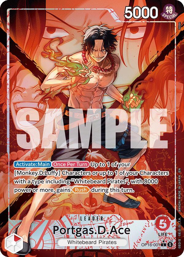 One Piece - Portgas D Ace (001) (Alternate Art) - The Time of Battle (OP16)