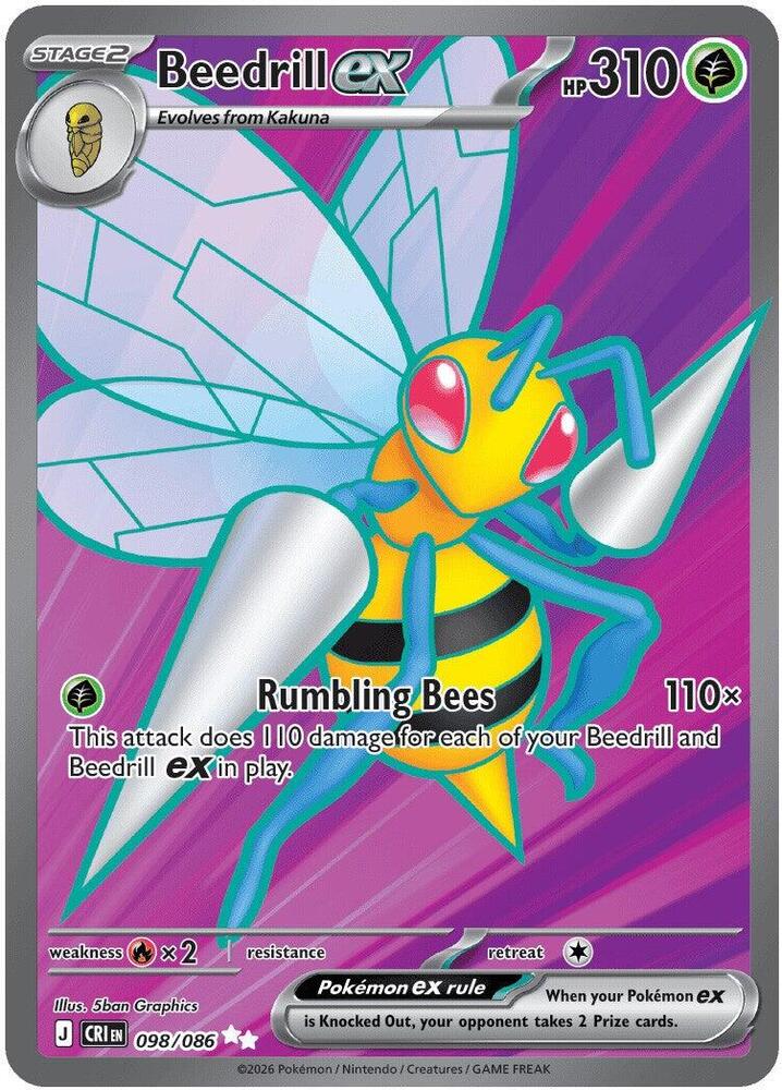 Pokemon - Beedrill ex - 098/086 - ME04: Chaos Rising (CRI)