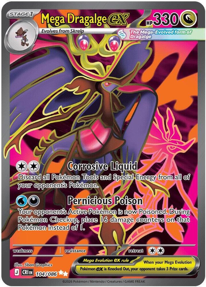 Pokemon - Mega Dragalge ex - 104/086 - ME04: Chaos Rising (CRI)