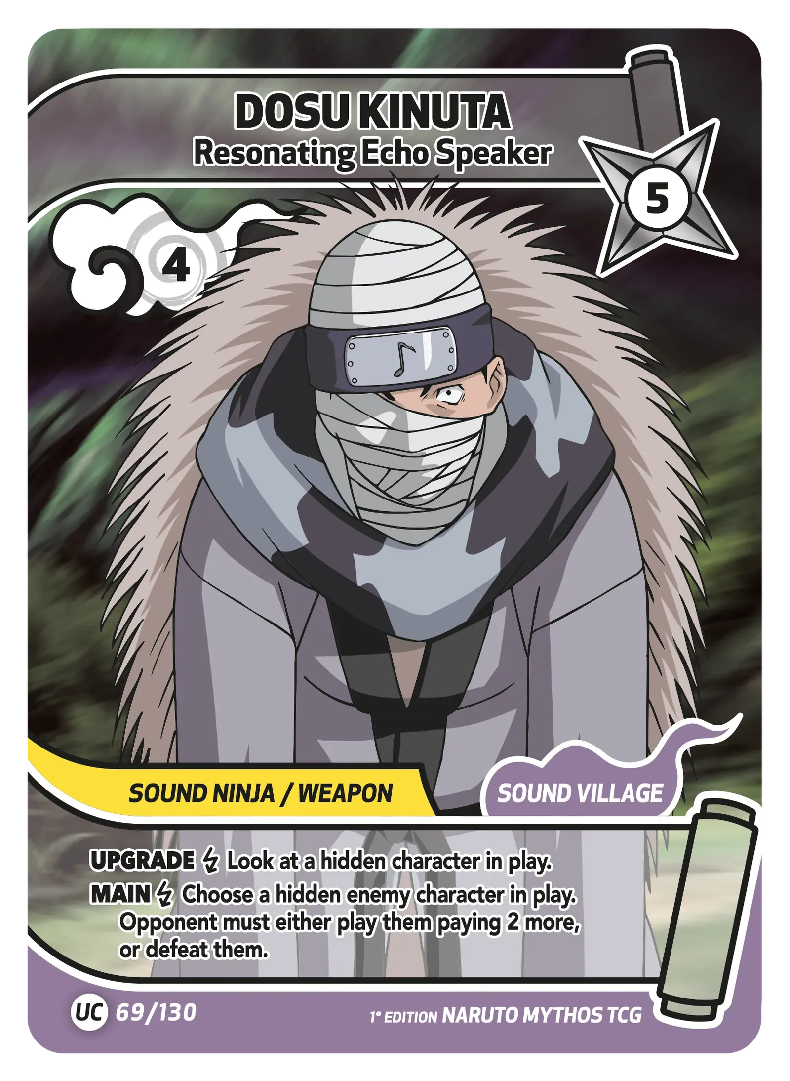 Mythos Naruto Konoha Shido 1st Edition : Dosu Kinuta Resonating Echo Speaker 069UC-Holo