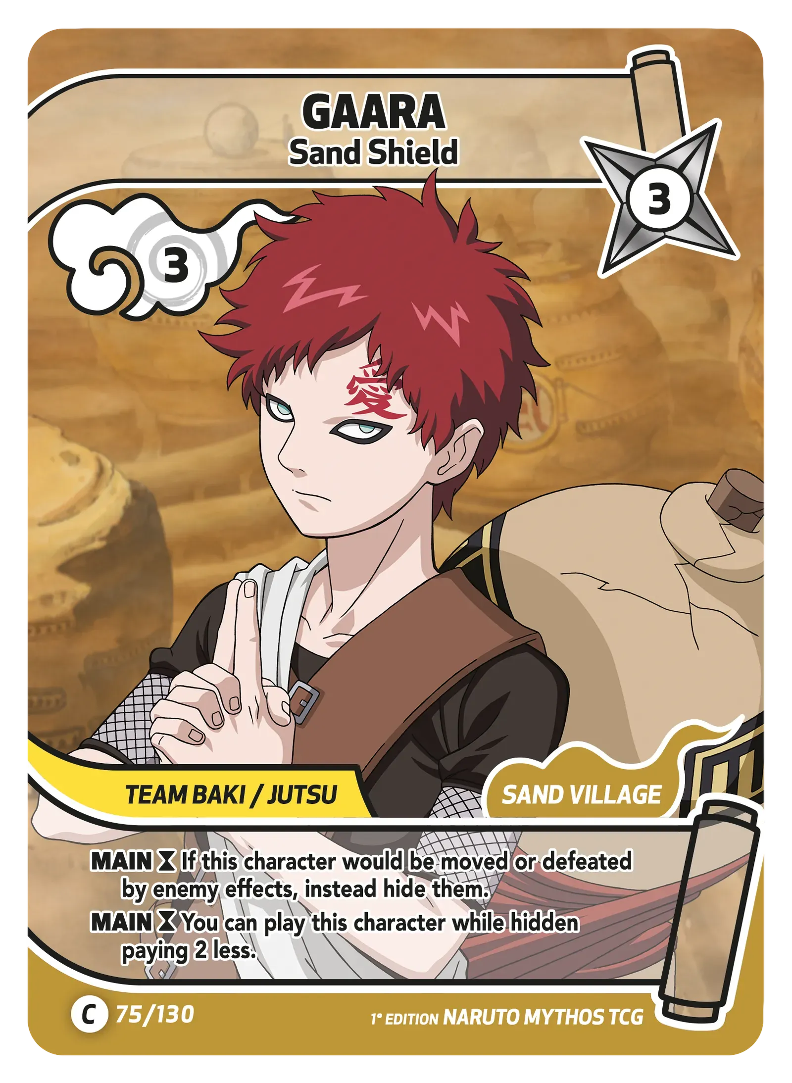 Mythos Naruto Konoha Shido 1st Edition : Gaara Sand Shield 075C-Holo