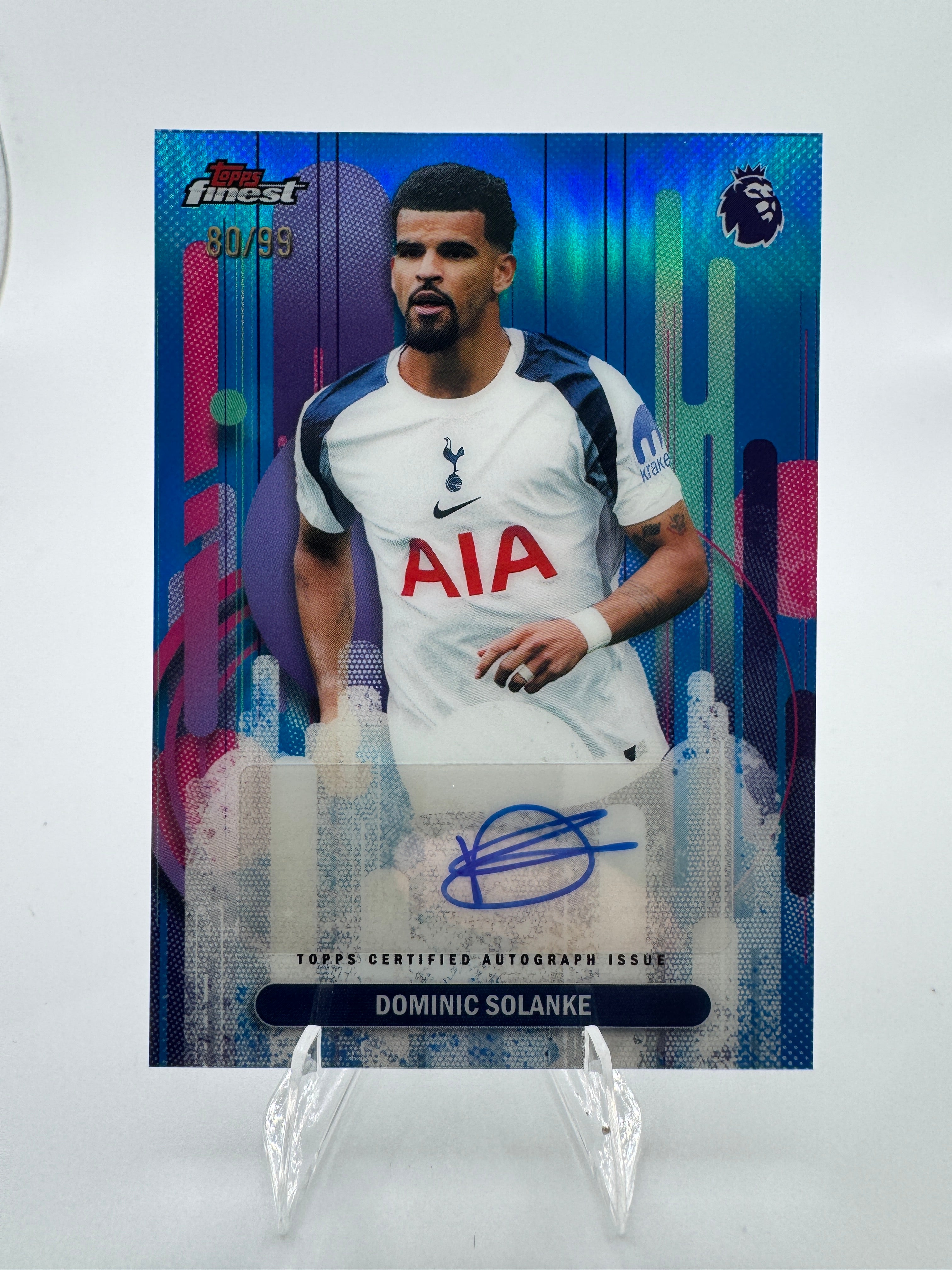 DOMINIC SOLANKE - AUTOGRAPH - Numbered 80/99 - 2025-26 TOPPS FINEST AUTO BLUE
