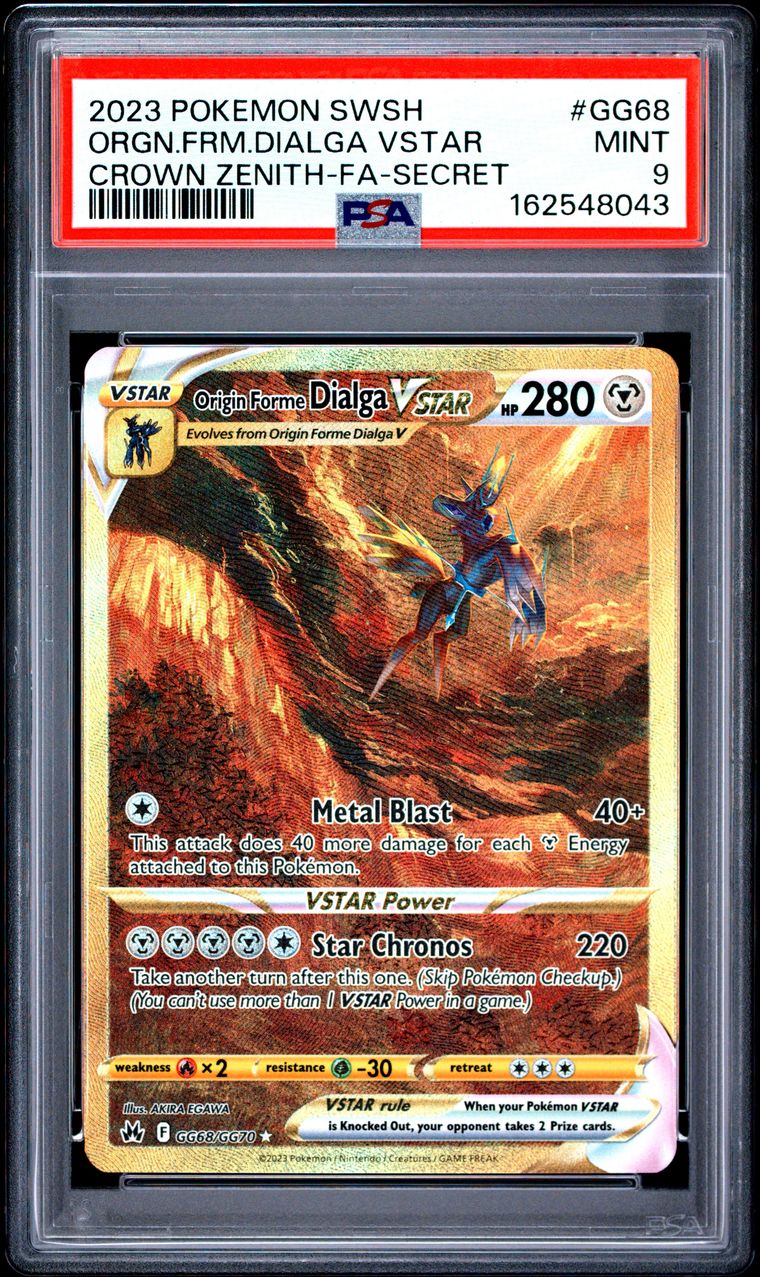 PSA 9 Origin Forme Dialga VSTAR (Secret) Crown Zenith: Galarian Gallery Secret Rare GG68/GG70