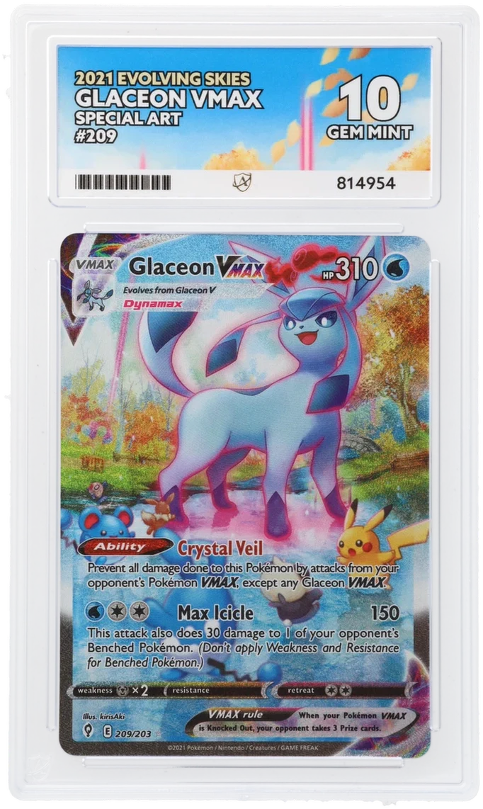 Glaceon VMAX (Alternate Art Secret) Evolving Skies Secret Rare 209/203