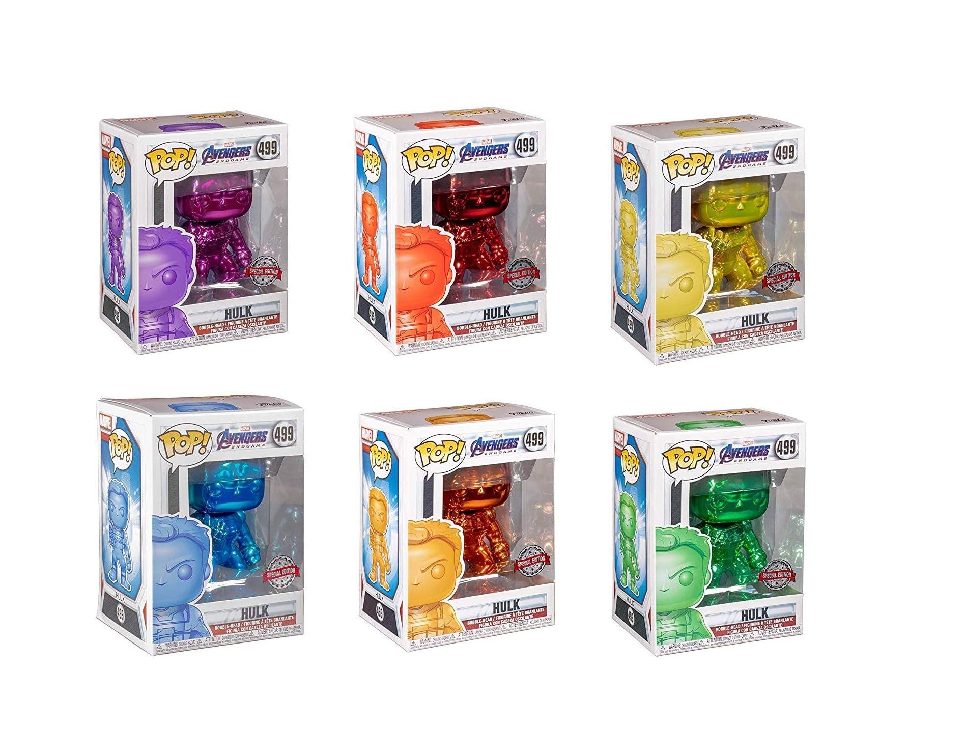 Funko POP! Marvel Avengers Endgame Chrome Hulk Funko POP! Vinyl Bundle (Set of 6) Exclusive #499