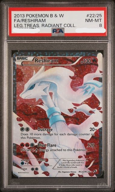 PSA 8 Reshiram Full Art - Radiant Collection