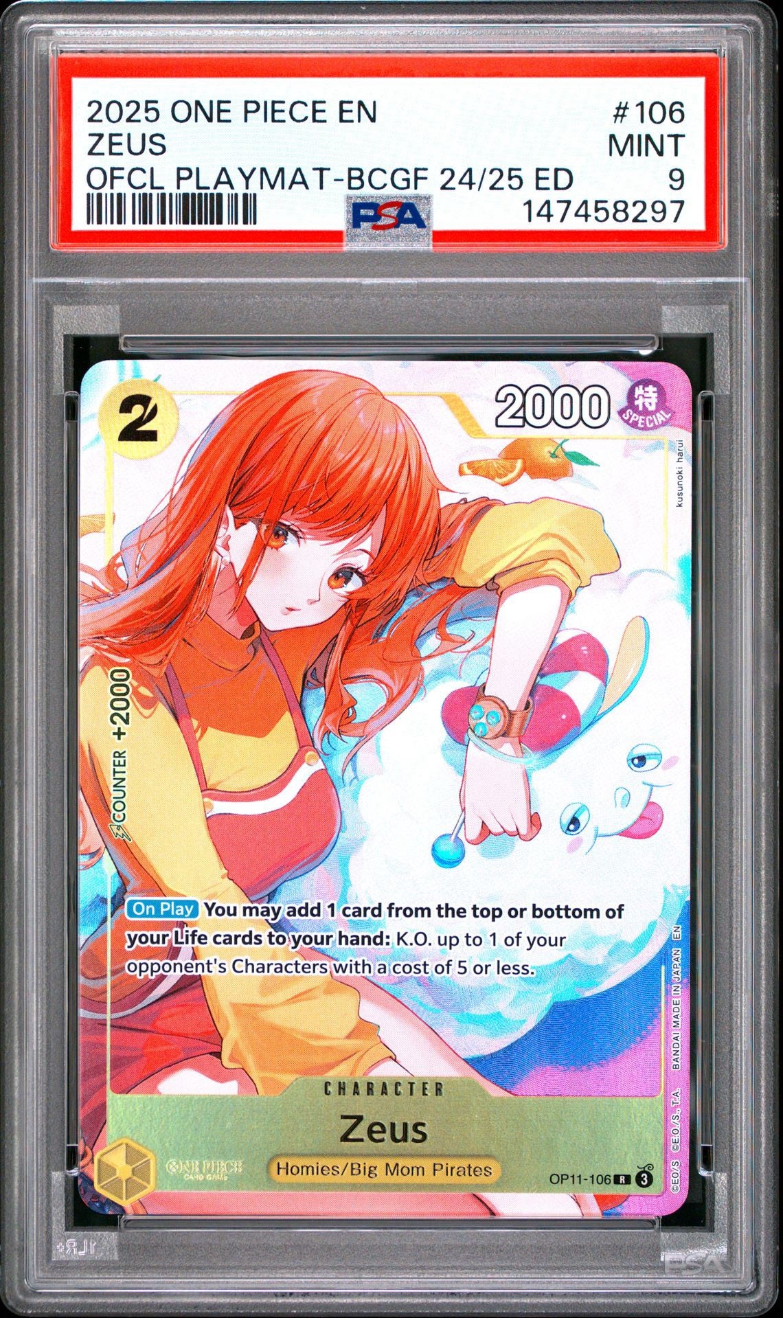 2025 One Piece Promos #106 Zeus Official Playmat - Bandai Card Games Fest 24-25 Edition