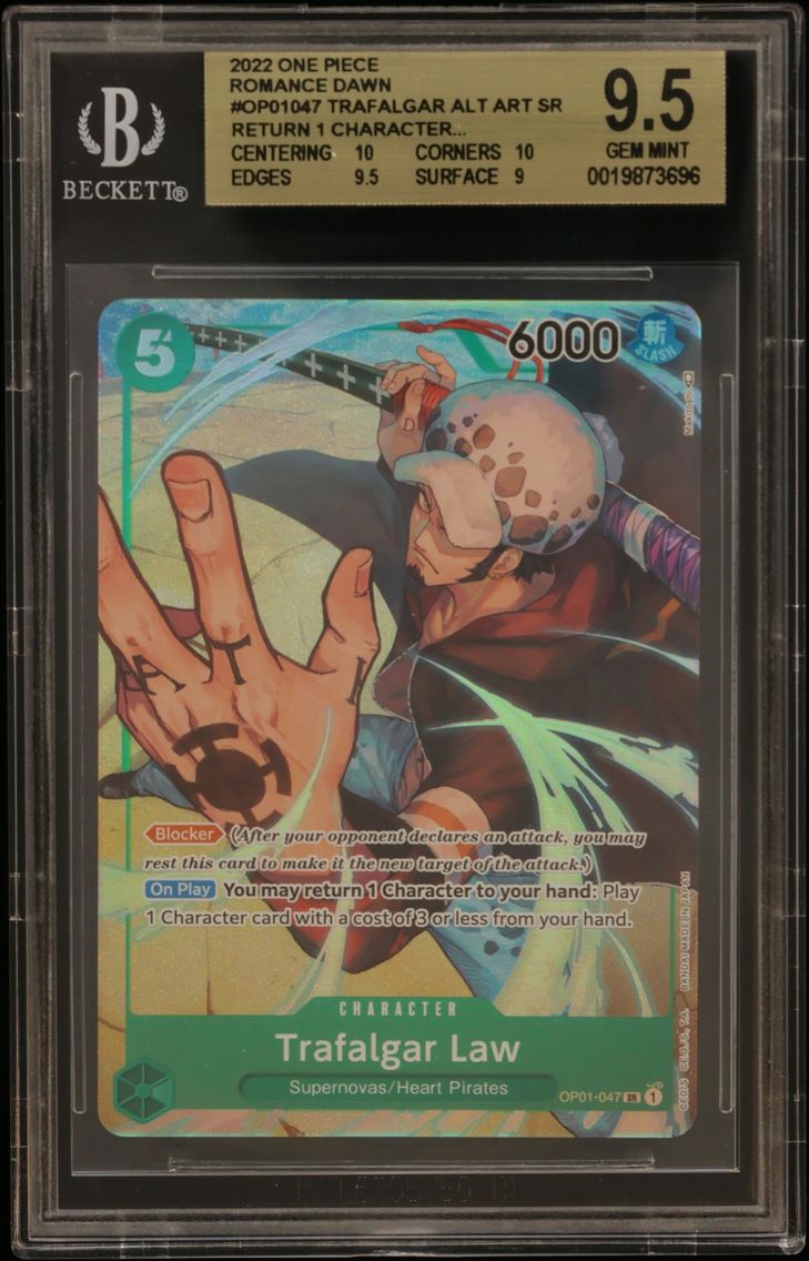 BGS 9.5 - One Piece - Traflgar Law - Alt Art - Pre-Errata - OP01 - 2022
