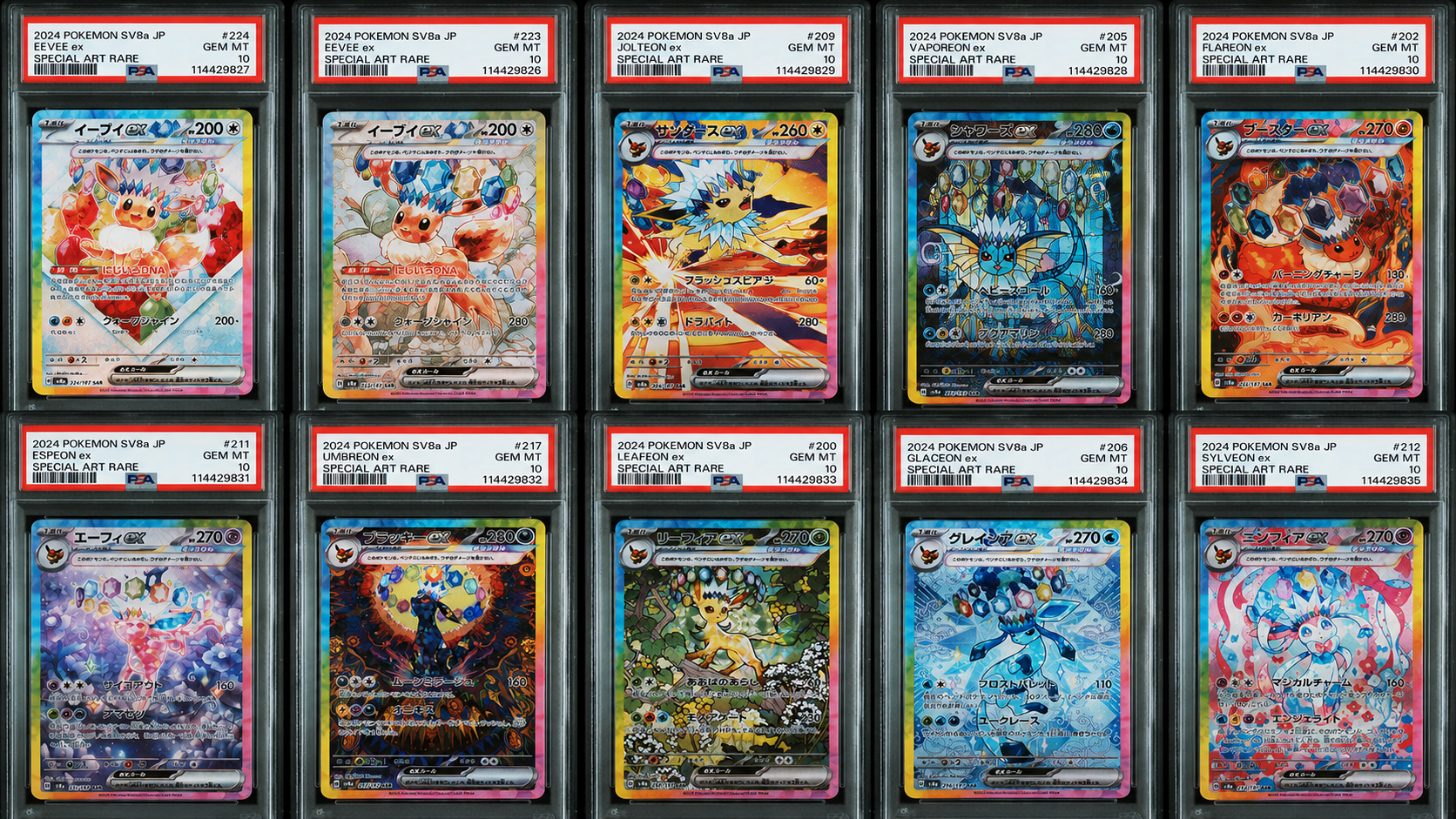 Sequential PSA 10 Set Eeveelutions - Terastal Festival (JP)