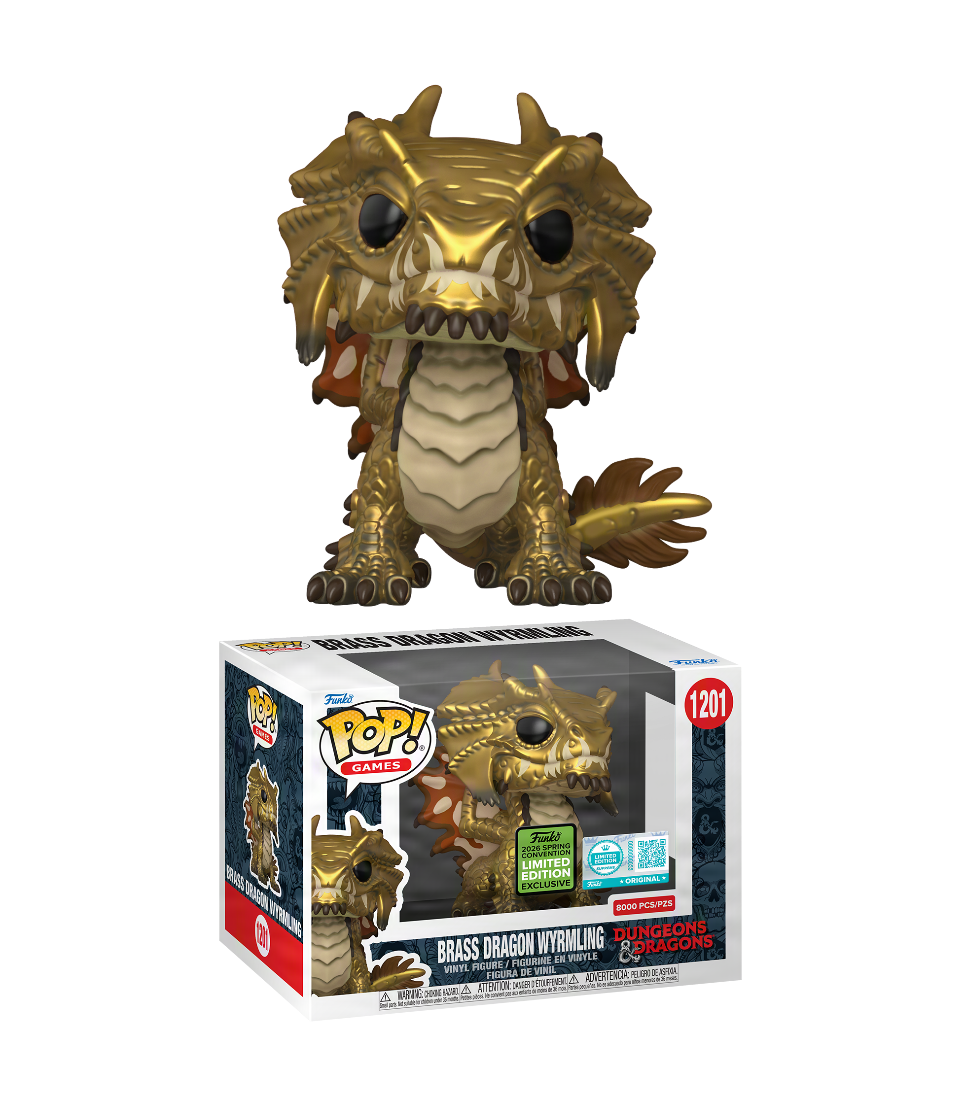 Funko POP! Games: Dungeons & Dragons - Brass Dragon Wyrmling Vinyl Figure LE 8000 Pieces, #1201, 2026 Spring Convention Limited Edition Exclusive