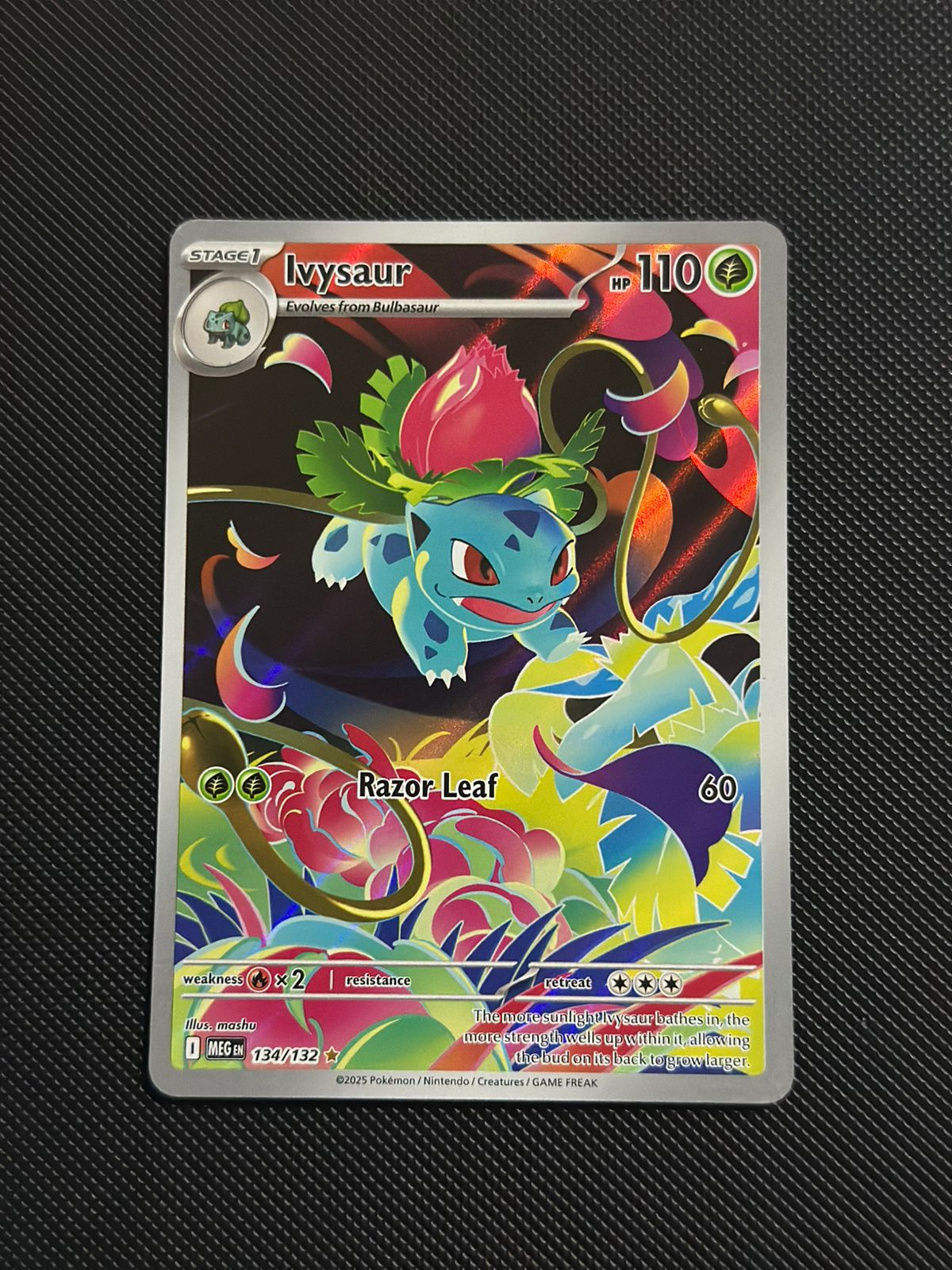 Ivysaur Mega Evolution Illustration Rare • 134/132 Near Mint • Holofoil