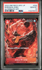PSA 10 - One Piece - Roronoa Zoro - OP01 - Alt Art (Unique Serial)